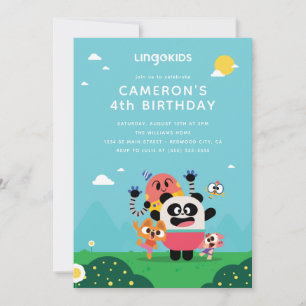 Lingokids karakters verjaardag kaart
