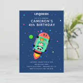 Lingokids Raket Schip Verjaardag Kaart (Staand voorkant)