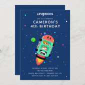 Lingokids Raket Schip Verjaardag Kaart (Voorkant / Achterkant)