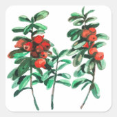 Lingonberry Vierkante Sticker (Voorkant)