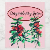 Lingonberry Wijn Etiket (Enkel label)