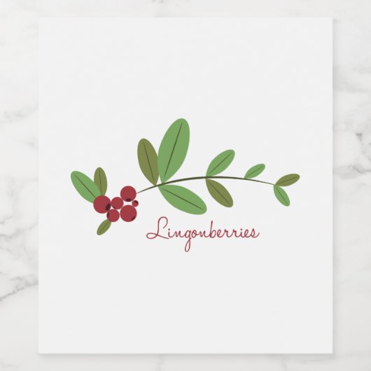 Lingonbessen Wijn Etiket (Enkel label)