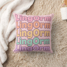 Lingorm Kawaii-bubbelletters Kussen