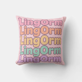 Lingorm Kawaii-bubbelletters Kussen