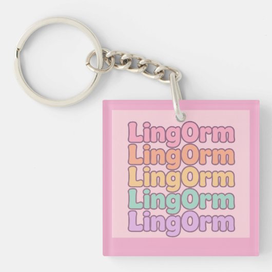Lingorm Kawaii-bubbelletters Sleutelhanger (Voorkant)