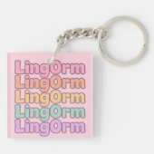 Lingorm Kawaii-bubbelletters Sleutelhanger (Achterkant)