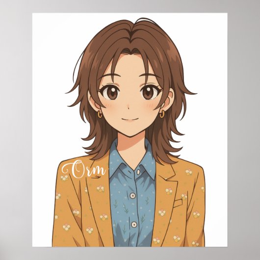 LingOrm, Orm Kornaphat Anime Illustration Poster (Voorkant)