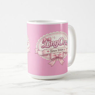 LingOrm Since 2024 Coquette Ribbon Badge Koffiemok