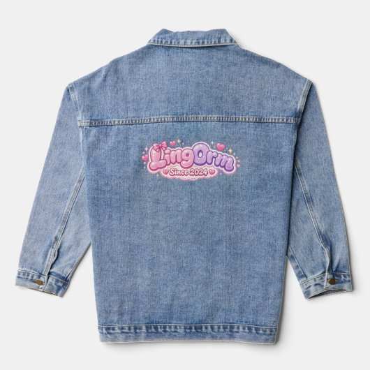 LingOrm Since 2024 Kawaii Bubble Letters – Thai GL Denim Jacket (Achterkant)