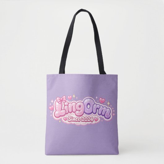 LingOrm Sinds 2024 Kawaii Bubbel Letters – Thai GL Tote Bag (Voorkant)