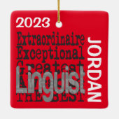 Linguïn Extraordinaire CUSTOM Keramisch Ornament (Achterkant)