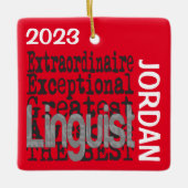 Linguïn Extraordinaire CUSTOM Keramisch Ornament (Voorkant)