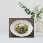 Linguïn met pesto en Parmesan Briefkaart (Staand voorkant)
