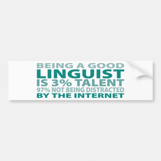 Linguïst 3% Talent Bumpersticker (Voorkant)