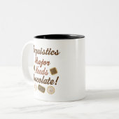 Linguistics Major Chocolate Tweekleurige Koffiemok (Voorkant links)