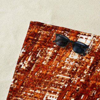 Linhas cruzadas e entalhe de quadrados enferrujado strandlaken