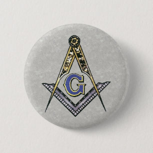 Liniaal en kompas ronde button 5,7 cm