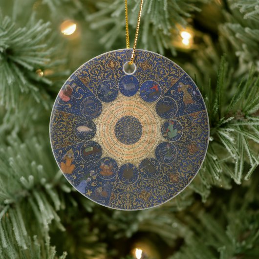  linialen horoscoop, Antiek islamitische dierenrie Keramisch Ornament (Boom)