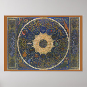  linialen horoscoop, Antiek islamitische dierenrie Poster