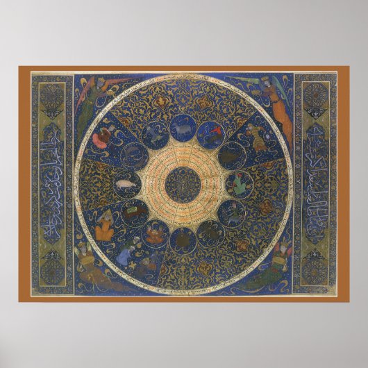 linialen horoscoop, Antiek islamitische dierenrie Poster (Voorkant)