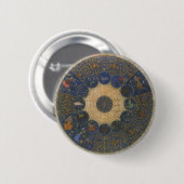  linialen horoscoop, Antiek islamitische dierenrie Ronde Button 5,7 Cm (Voorkant /achterkant)