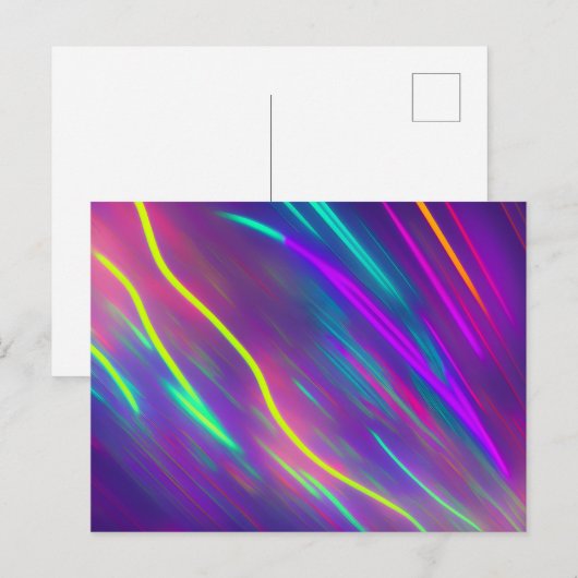 Linien in verschiedenen Neon Farben   Briefkaart (Voorkant / Achterkant)