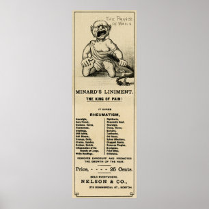 LINIMENT VAN MINARD .... DE KONING VAN PAIN! POSTER