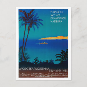 Linja Gdynia Ameryka Poland Vintage Poster Briefkaart
