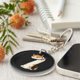 Link & Share Graffiti Calico Cat Nummer 7 Sleutelhanger