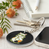 Link & Share Graffiti Calico Kat Nummer 8 Sleutelhanger (Voorkant Rechts)