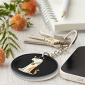 Link & Share Nummer Calico Kat -EEN Sleutelhanger (Voorkant Rechts)