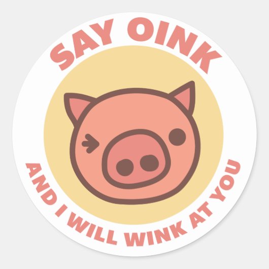 Link the Piggy Ronde Sticker (Voorkant)