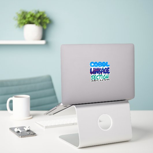 Linkage Section in Cobol Programmeren Sticker (Laptop op bureau)