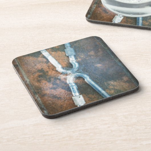 Linked Carabiners Art Print Bier Onderzetter (Linkerzijde)