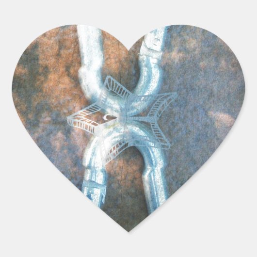 Linked Carabiners Art Print Hart Sticker (Voorkant)