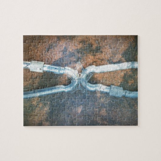 Linked Carabiners Art Print Legpuzzel (Horizontaal)