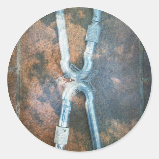 Linked Carabiners Art Print Ronde Sticker (Voorkant)