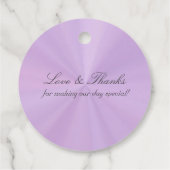 Linked Hearts Calligraphy - Lavendel/Goud Bedankjes Labels (Achterkant)