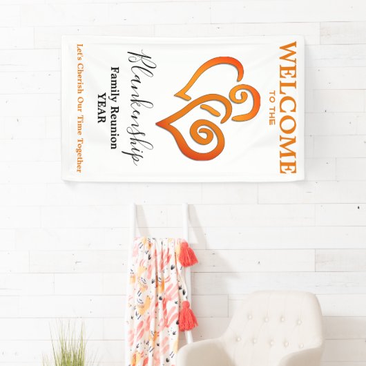 Linked Hearts Familiereünie Verticaal gepersonalis Spandoek (Insitu)