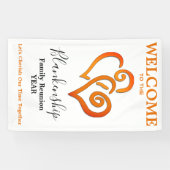 Linked Hearts Familiereünie Verticaal gepersonalis Spandoek (Horizontaal)