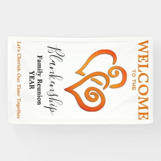 Linked Hearts Familiereünie Verticaal gepersonalis Spandoek (Horizontaal)