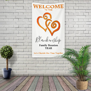 Linked Hearts Familiereünie Verticaal gepersonalis Spandoek