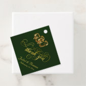 Linked Hearts Kalligrafie - Emerald/Gold Bedankjes Labels (In situ)