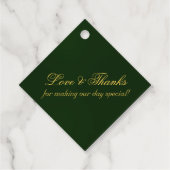 Linked Hearts Kalligrafie - Emerald/Gold Bedankjes Labels (Achterkant)