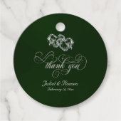 Linked Hearts Kalligrafie - Emerald/Silver 2 Bedankjes Labels (Voorkant)