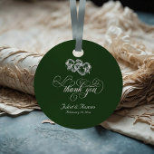 Linked Hearts Kalligrafie - Emerald/Silver 2 Bedankjes Labels