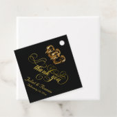 Linked Hearts Kalligrafie - Zwart/Goud Bedankjes Labels (In situ)