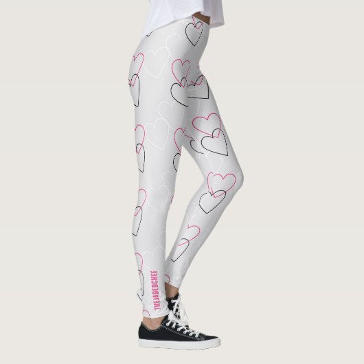 Linked Hearts: Minimalist Outline Leggings (Rechts)
