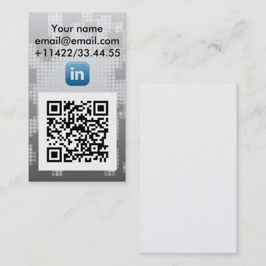 linked in qr-code visitekaartje (Voorkant / Achterkant)