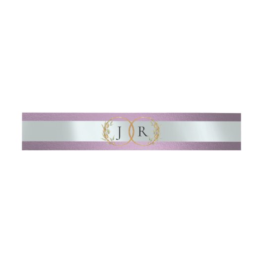 Linked Leaf Monogram - Lavendel Uitnodigingen Wikkel (Vlak)
